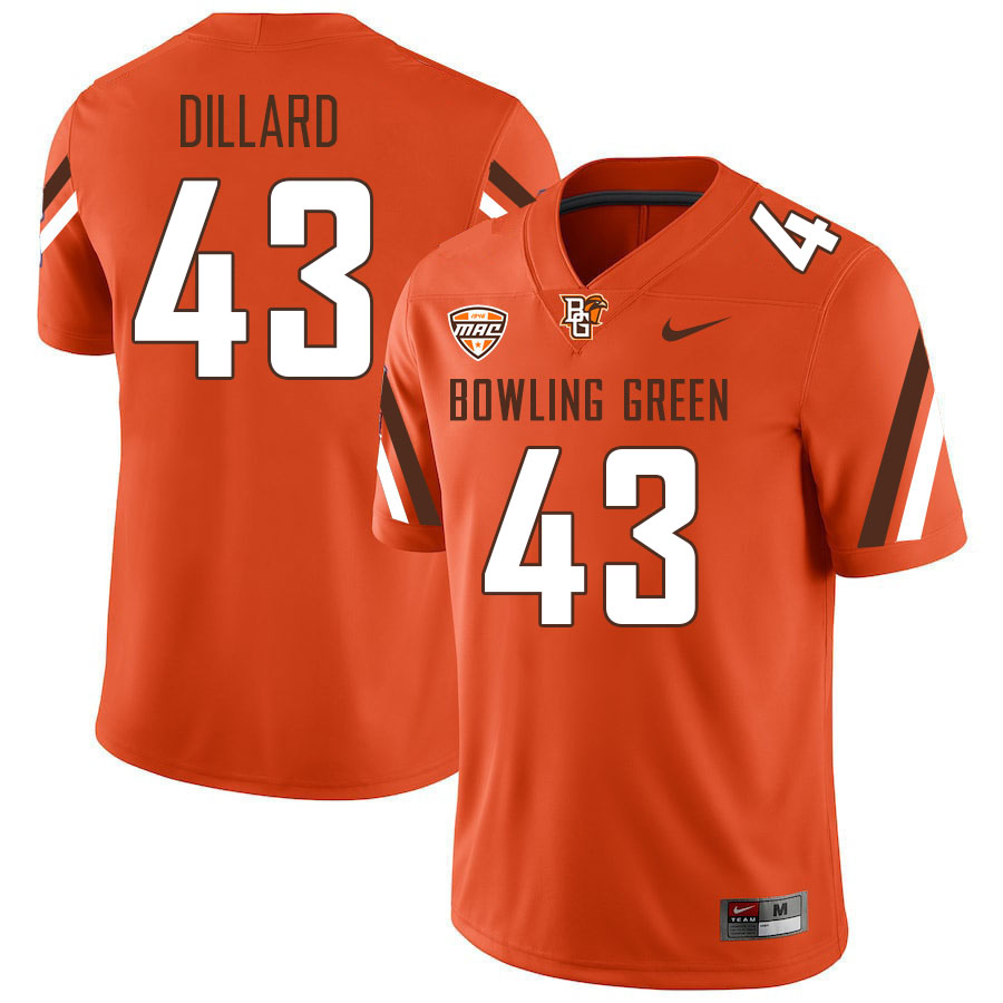 Men #43 Martreece Dillard Bowling Green Falcons College Football Jerseys Stitched-Orange